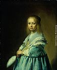 Johannes Cornelisz. Verspronck Portrait of a Girl Dressed in Blue painting